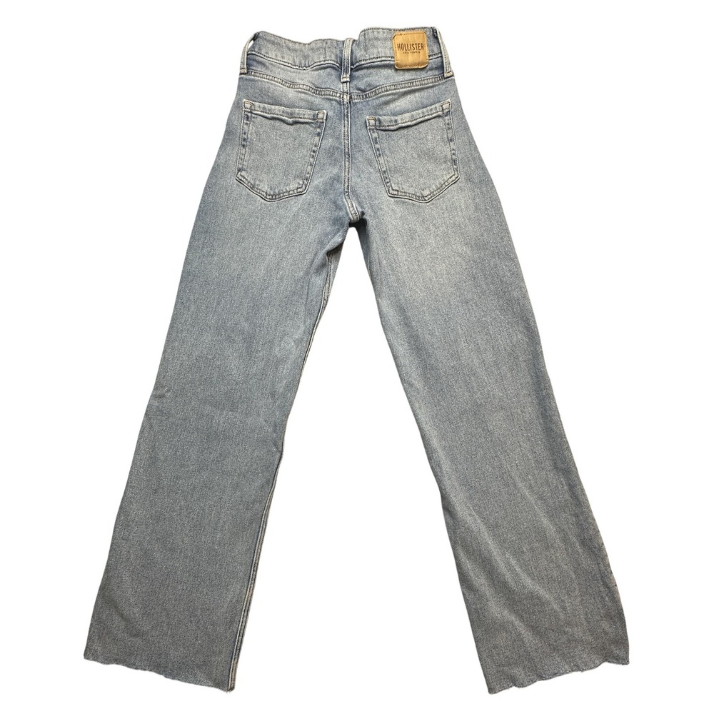 Hollister High Rise Vintage Baggy Jeans Womens 0 Light Wash Distressed Wide Leg